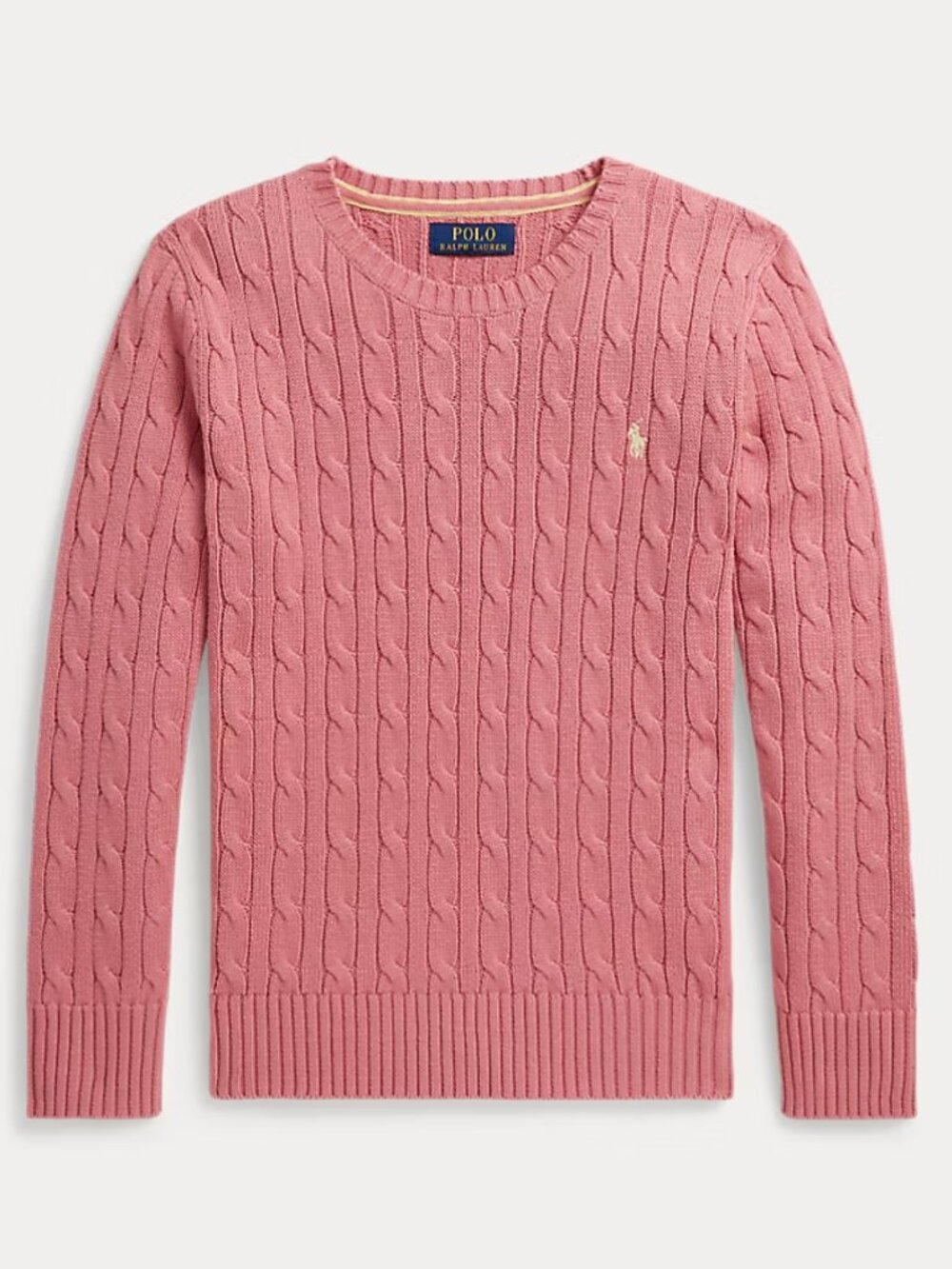 NWT Ralph Lauren Boys Cable-Knit Cotton Sweater - XL Desert Rose